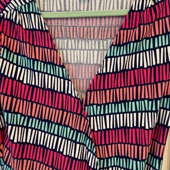 NWT All For Color stripe print knit wrap dress - Picture 4 of 7